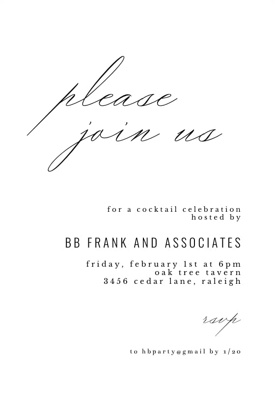 Please Join Us Cocktail Party Invitation Template (Free) Greetings